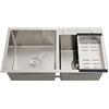yikmid Doppio lavello 201, lavello da cucina in acciaio inox, lavello da incasso, 78 x 43 x 21 cm, rettangolare, con cestello sgocciolatoio, filtro per rifiuti, dispositivo di scarico, lavello da cucina a 2