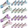 elzle 20 Pezzi Mollette Acciaio Inox,Mollette per Bucato Antisegno,Colorate Multifunzione Mollette Bucato, Mollettes per Bucato Senza Impronte,per Vestiti,Calze,Asciugamani,Foto,di Cibo（Multicolore）