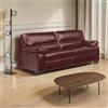 LIBEROSHOPPING Divano 3 Posti Molde 190 cm Vera Pelle Bordeaux Elegante