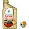 Generico Kit Tagliando Filtro Olio Originale Keeway + Petronas F900 10W40 1LT Per RKF125 e RKR125