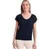Street One Maglia con Scollo a V e Dettagli Crochet Blu Profondo 44