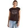 Cecil Dropped Shoulder - Maglietta a Maniche Corte, con Dettagli Nodi, Colore Marrone Cacao M