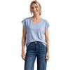Street One Maglietta a Maniche Corte con Volant in Cashmere Blu 42