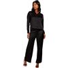 Little Mistress Pantaloni Pied de Poule, Nero, 46 Donna