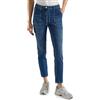 Cecil Jeans a Gamba Dritta con Dettaglio Cintura Mid Blue Used Wash 33