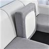 LJQAIZYL Coprisedile per Divano Elasticizzato con Penisola 3/4/2/1 Posti Copricuscini Separati per Divani Federa per Cuscino per Divano del Sedile Copri Seduta per Divano per Mobili ,GrayB-2seat-x(95-135cm)