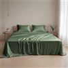 LINENWALAS Set di Lenzuola 100% Eucalyptus Tencel, Lenzuola in Lyocell con Effetto Freddo, Traspiranti e Antiallergiche, Set di 3 Pezzi (Verde Avocado, Singolo)