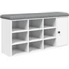 vidaXL Panca Porta Scarpe Bianca 102x32x50 cm in Legno Multistrato