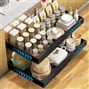 EOJDDPA 2 cassetti telescopici con sistema a binario, cassetto estraibile da cucina senza foratura, cassetto estraibile per mobili da cucina, organizer per cassetti 42x68cm