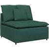 vidaXL Modulo Centrale Divano Modulare con Cuscini Verde Scuro 100 cm, Divano componibile, Divano Centrale, Divano componibile Moderno