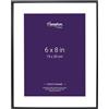 Hampton Frames | Cornice portafoto 15x20 cm, nero opaco, passepartout smussato | Design elegante, profilo sottile, supporto da tavolo e parete | Per foto e decorazione