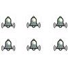Generic Set di 6 adesivi a forma di campana, effetto cromato, campanello e allarme (RP1/1) (20 mm)