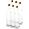 BAUER 6 piccole bottiglie di vetro da 350 ml (0,35 l) con tappo a vite PP28 oro - bottiglie vuote piccole da riempire, ad esempio bottiglie di vino vuote, piccole bottiglie di liquore, 350 ml
