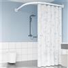 APHTOCF Bastone Tenda Doccia Angolare, Asta per Tenda Doccia Telescopica Senza Foratura, 70-95x90-130cm, Asta Telescopica A Forma di L in Acciaio Inossidabile, Bianco