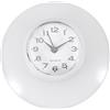 Akozon Orologio da bagno con ventose - Orologio da parete per doccia da appendere, bagno specchio di suczione, orologio da parete impermeabile (bianco) impermeabile al quarzo Clocks