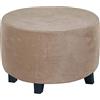 ZZDXW Copri Pouf Rotondo Elasticizzato Velluto Fodera per Ottomana Copertura Ottomana Rivestimento Ottomano Pouf Rotondo Copertura per Poggiapiedi Tessuto Arredo Stampato (Color : W, Size : 58-70CM)