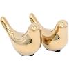 Tiardey 2 Pezzi Decorativi Figurine in Metallo Arte Uccelli - Animali Astratti Artigianato Statue Ornamenti Moderni per la Decorazione Domestica dell'ufficio (Dorato)