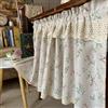A.Monamour Tenda Corta per Finestra Piccola Rustico Rurale Floreale Cotone Lino Uncinetto Pizzo Opaco Tendina Tenda da Cucina Bistrot Caffè Mezza Tenda Tenda a Vetro a Pannello Tenda Porta