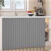 Generico Tende Antipolvere per Ripiani Aperti Tessuto in Lino Impermeabile Tenda per Mobili da Cucina Tenda per Mensole con Binario Scorrevole con Ante Scorrevoli - Autoadesiva,Grigio,W140cm/H80cm
