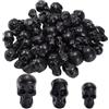 GORGECRAFT 50pz 3 Misure Teschio Nero Mini Teschio di Plastica Statuetta Teste Decorazione Halloween Scheletro Testa Halloween Micro Paesaggio Scherzo Puntelli Accessori Infestati per Artigianato
