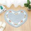 Dermalyx Tappeti da Bagno Assorbenti Zerbini per Porta Asciugatura Rapida Tappeto Antiscivolo Pavimento A Forma di Cuore Tappeti Antiscivolo Blu 60 X 50 Cm