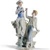 MTME Statuetta in porcellana, motivo: signora con fiori, cimeli, regali di nozze, statua decorativa per la casa (Marry me)