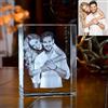XFZDKJSD Foto di cristallo con incisione 3D personalizzata, cubo di cristallo inciso al laser, cubo di vetro fotografico personalizzato (3D verticale, 6 x 6 x 9 cm)