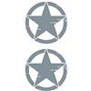 La Ruotante Set di 2 Adesivi Stella Militare Vintage distrutta US Army 4x4 Fuoristrada Varie Misure e Colori (Argento, 10 cm)
