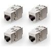 VCELINK 4X Modulo CAT7 Keystone RJ45, per Cavo LAN da 10 Gbps fino a 600 MHz AWG 22-24 & PoE, Senza Attrezzi, LSA, Presa di Montaggio Completamente Schermata per Pannello Patch e Presa di Rete