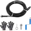 Zocipro Sonda Sturatubi 5.5m, Molla Sturatubi Diametro 10mm, Stura Lavandini e Scarichi Professionale con Adattatori Elettrici e Manuali, Pulitore per Tubi con Connettore Trapano