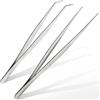 REBECASKYENS 2 pezzi pinzette cucina, 25 cm, pinza da cucina acciaio inox, pinze da cucina professionali, con curve e smussate, per animali acquatici, corallo, artigianato, cucina
