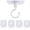 DAVIDJAMESCLARKE 5 Ganci Autoadesivi Gancio Girevole a 360° Gancio da Soffitto Adesivo, Ganci Adesivi per Soffitto Extra Forti, Impermeabili Ganci per Asciugamani Senza Foratura Cucina Bagno Camera da Letto Ufficio