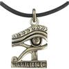 Eurofusioni Occhio di Horus Ciondolo Egiziano Placcato Argento con Collana - Occhio di Ra Talismano egizio Portafortuna Simbolo per Potere, Prosperità, Buona Salute - Gioiello Artigianale - Pendente H 2,7 cm