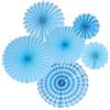 YUNZHISHIYE Decorazione Natalizia Messicana, Set Di Decorazioni Per Ventagli Di Carta, Ventilatore Da Soffitto Con Pom Pom, Adatto Per Feste, Matrimoni, Natale, Ringraziamento, Halloween (Strisce blu)