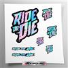 Stickersland® Adesivi RIDE OR DIE Olografici - Kit Sticker Vinile Impermeabili - Decal Decorative per Moto, Bici, Casco, Auto, Laptop - Set Adesivi Premium | Laser