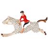 Générique Spilla gioiello cavallo con cavaliere in acciaio dorato., 5 cm, Acciaio inossidabile