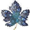 Générique Spilla gioiello stile foglia d'acero strass cristallo blu dominante., 5, Acciaio inossidabile