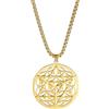 EUEAVAN Merkabah Collana con fiore della vita, collana da donna, geometria sacra, Metatron Merkaba, ciondolo Merkavah, portafortuna, amuleto, cabala, gioielli, regalo spirituale per uomo, Acciaio