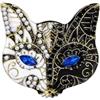 Générique Spilla in acciaio con testa di gatto, stile maschera in bianco e nero.