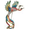Générique Spilla gioiello fenice ha 2 teste multicolore, uccello mitico in acciaio.