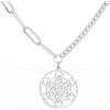 EUEAVAN Collana del Cubo di Metatron Ciondolo della Geometria Sacra del Cubo di Metatron Sigilli dell'Arcangelo Angelo Metatron Collane di Dichiarazione Talismano di Protezione per Donne (argento 2)