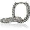 La Triade Studio - Orecchini da Donna dal Design Rettangolare con Zirconi Luminosi, Realizzati in Argento Sterling 925, Nickel Free, Placcati in Oro Rosa, Oro Giallo e Rodio. (Argento)