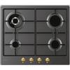 EffeZeta Piano cottura a gas Candy CHW6BR4WGTGH 4 zone fornello a doppia corona antracite
