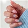 Cotabacuco Unghie Adesive, 24 Pezzi Unghie a Pressione Forma Mandorla & Press-Ons, Unghie a Pressione con French Rosa e Design Margherite