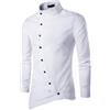 MQYXGS Camicie Eleganti Casual da Uomo a Maniche Lunghe Orlo Irregolare Camicie abbottonate Tinta Unita Slim Fit Camicette Top Eleganti Asimmetrico Manica Lunga Bottoni Tinta Unita T-Shirt da Lavoro Casual
