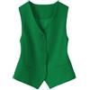 BeerMmay Tailleur Donna,Gilet Completamente Foderato per Costumi Festivi Da Donna, Alla Moda, Senza Maniche, con Bottoni, Scollo A V, Corto, Estivo, Elegante, Sottile, Retrò, Giacca Da Festa, Verde Xl