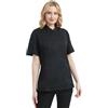 TOPTIE Camicia donna cucina Cappotto da cuoco da donna con piping a contrasto Giacca da cuoco a maniche corte con tasche