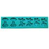 Graziano, Stampo Silicone 6 Fiocchetti 18.5x4.5cm - Fiocchetti 3x3cm, Per Pasta Zucchero, Multipli