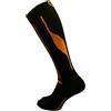 GMM Calze Sportive a Compressione Unisex Elastiche per Sport, Migliorano le Prestazioni Sportive, Running, Ciclismo, Maratona, Escursioni, Viaggi aerei (Nero_Arancio)