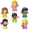Fisher-Price Little People Disney Princess - Set Abiti Scintillanti, 6 personaggi incluse le principesse Disney Belle, Jasmine, Aurora, Tiana, Rapunzel e Biancaneve, 1+ anni, JKB02